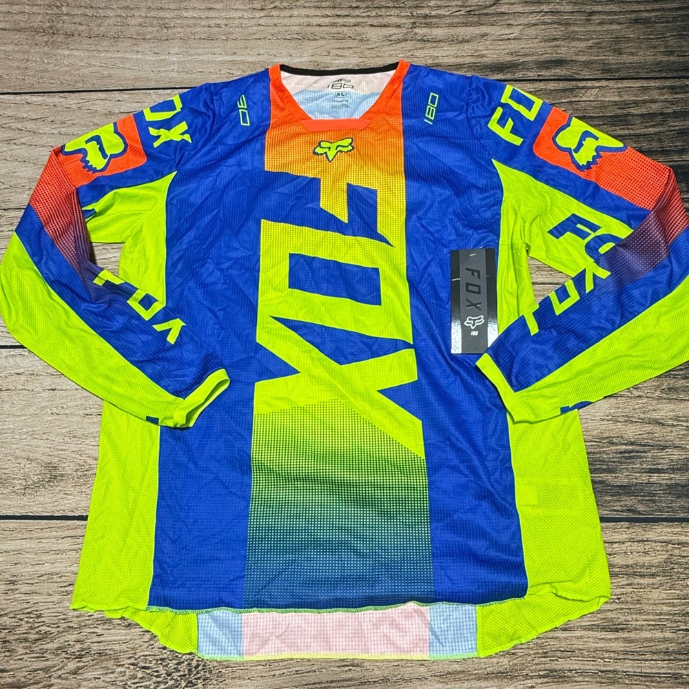Fox Racing 180 Oktiv Jersey Mens XL Blue Orange Yellow Motocross ATV 25766-002